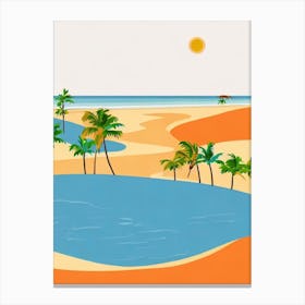 Bavaro Beach Dominican Republic Midcentury Canvas Print