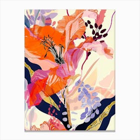 Colourful Flower Illustration Coral Bells 3 Canvas Print