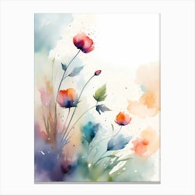 Watercolor Poppies 1 Canvas Print