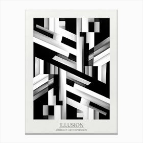 Illusion Abstract Black And White 2 Poster Canvas Print