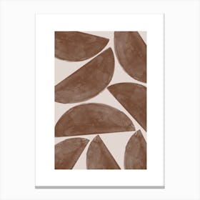 Brown Leaves Geometric Shapes Canvas Print