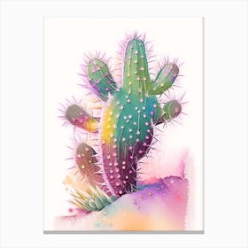 Star Cactus Storybook Watercolours Canvas Print