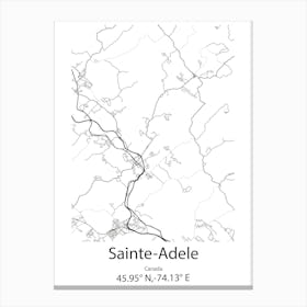 Sainte Adele,Canada Minimalist Map Canvas Print