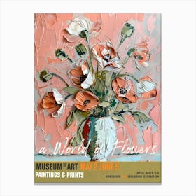 A World Of Flowers, Van Gogh Exhibition Poppy 1 Canvas Print