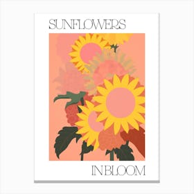 Sunflowers In Bloom Flowers Bold Illustration 1 Canvas Print