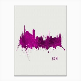 Bari Italy City Purple Canvas Print