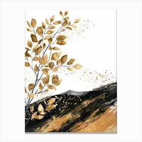 Gold Leaves Canvas Print 3 Canvas Print