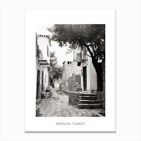 Poster Of Bodrum, Turkey, Photography In Black And White 3 Canvas Print