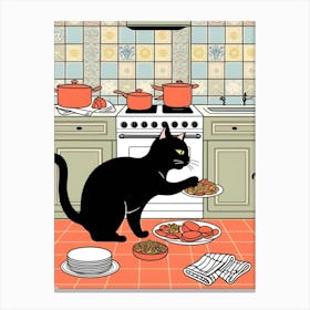 Cat In The Kitchen Canvas Print