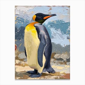 King Penguin Ross Island Colour Block Painting 1 Canvas Print