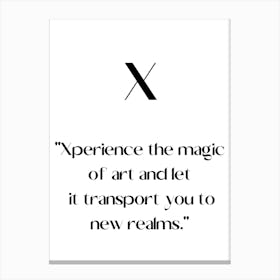 Experience The Magic Of And Let It Transport You To New Realms.Elegant painting, artistic print. Canvas Print