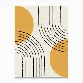 Sun Arch Double Abstract Modern Minimalist - Gold Canvas Print