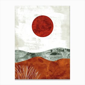 Red Sun In The Desert Minimalist, Bauhaus Canvas Print