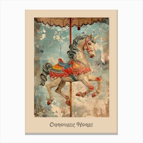 Carousel Vintage Poster 4 Canvas Print