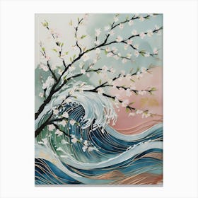 Cherry Blossom Wave Canvas Print