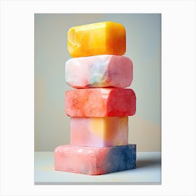 Stacked Soaps, Stones Art Canvas Print