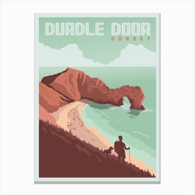 Durdle Door Dorset Travel Poster Canvas Print