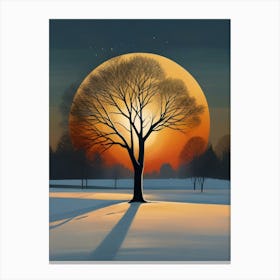 Tree In The Snow 4 Canvas Print