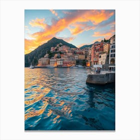 Sunset In Portofino, Italy Canvas Print