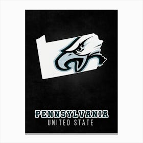 Philadelphia Eagles Pennsylvania State Map Canvas Print