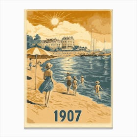 Aihrgdesign A Vintage Poster Of A Seaside Resort In 1907 With Afc3e70a B303 47f8 93a6 F5477ba7a3fb 3 Canvas Print