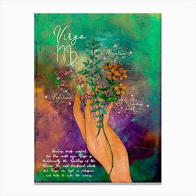 Virgo Healing Herbs Canvas Print