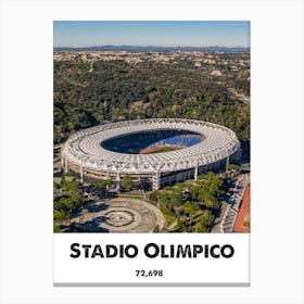 Stadio Olimpico, Stadium, Football, Soccer, Art, Wall Print Canvas Print