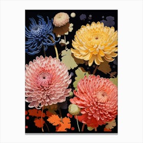 Surreal Florals Chrysanthemum 1 Flower Painting Canvas Print