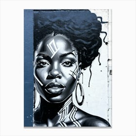 Graffiti Mural Of Beautiful Black Woman 60 Canvas Print