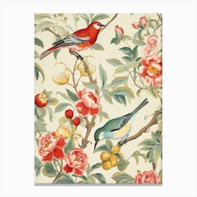 Birds On A Branch Canvas Print