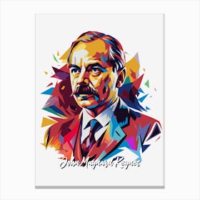 John Maynard Keynes 03 Portrait WPAP Pop Art Canvas Print