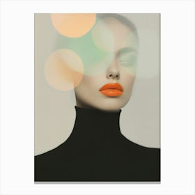 Surreal 0001 Soft Geometric Portrait 0003 Geometric Portrait 0009 Bp6586 Minimalistic Abstract Art A Woman With Orange Canvas Print