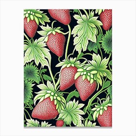 Alpine Strawberries, Plant, William Morris Style 1 Canvas Print