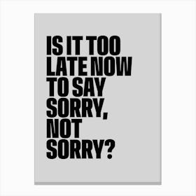 Sorry Not Sorry Canvas Print