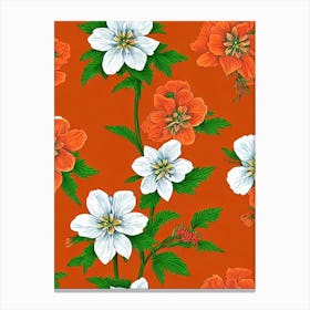 Delphinium Repeat Retro Flower Canvas Print