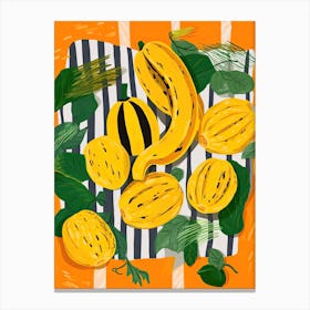 Yellow Squash Summer Illustration 1 Canvas Print