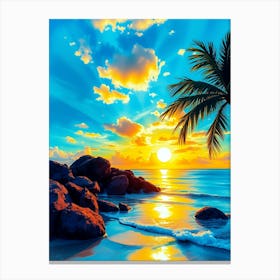 Sunset On The Beach 17 Canvas Print