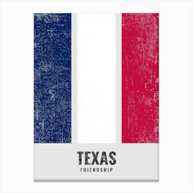 Vintage Minimalist Texas State Flag Colors With Motto Canvas Print