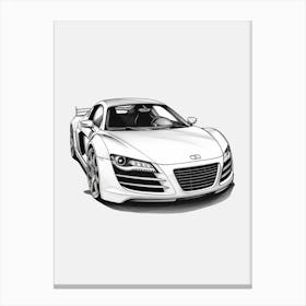 Audi R8 Line Drawing 6 Canvas Print