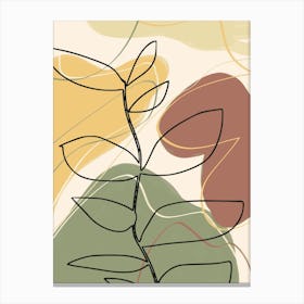 Abstract Foliage Line Art Canvas Print