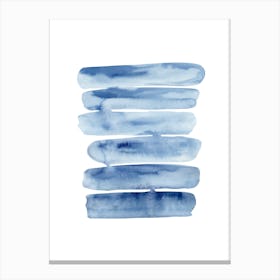 Watercolor Blue Lines Canvas Print