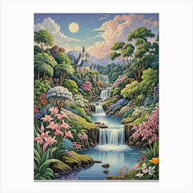 Fairytale Waterfall Stream Canvas Print