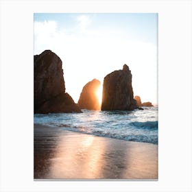 Portugal Sunset beach | Golden Hour Canvas Print