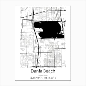 Dania Beach,United States Minimalist Map Canvas Print