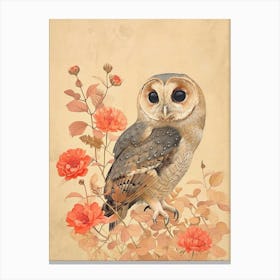 Spectacled Owl Japanese Painting 2 Canvas Print
