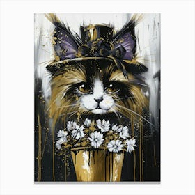 Cat In Hat Canvas Print