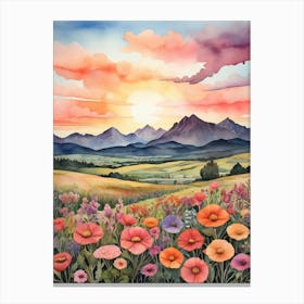 Sunset Poppies 3 Canvas Print