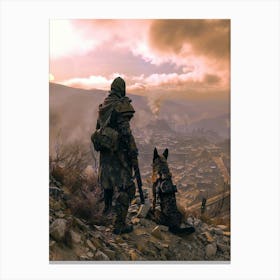 Soldier And His Dog Canvas Print