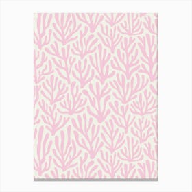 Clustered Coral Ocean Garden White and Pastel Pink Canvas Print