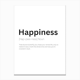 Happiness Definition Meaning Canvas Print